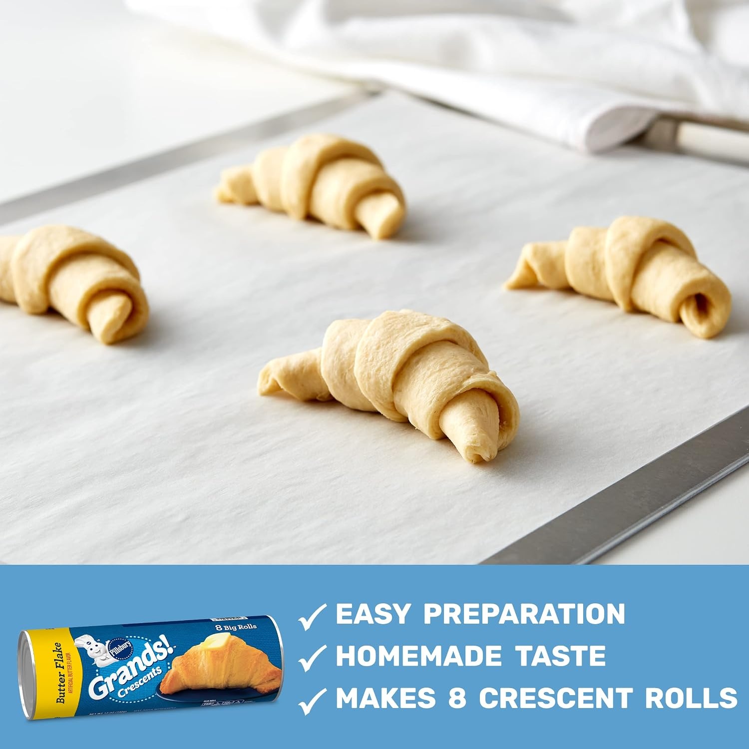 image:imagePillsbury Grands Butter Flake Crescent Rolls Pastry Dough 8 ct 12 oz12 Ounce