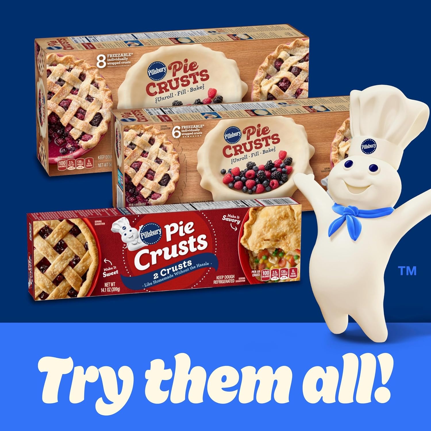 image:imagePillsbury Premade Refrigerated Pie Crust Two Pie Crusts 141 oz2 count Pack of 1