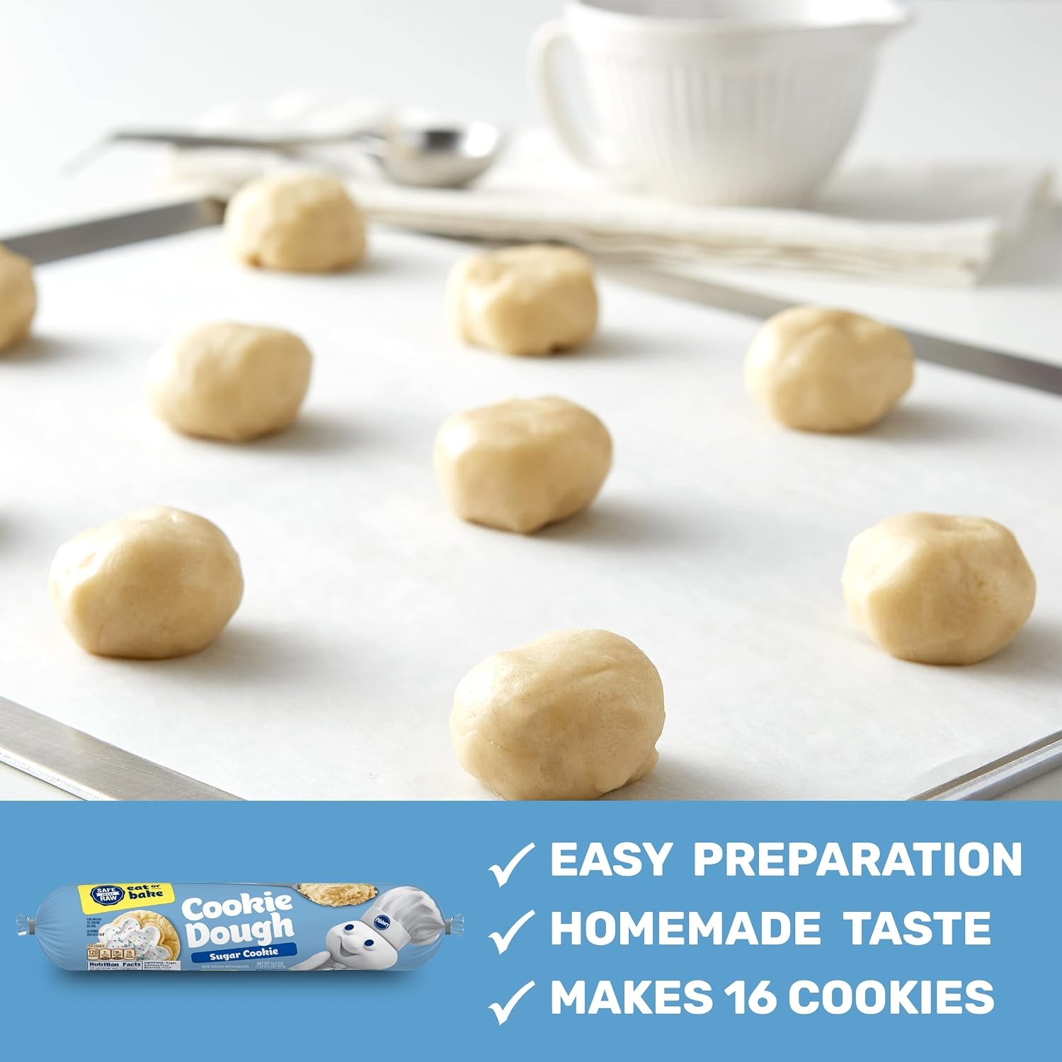 image:imagePillsbury Sugar Cookie Dough Makes 16 Cookies 165 oz