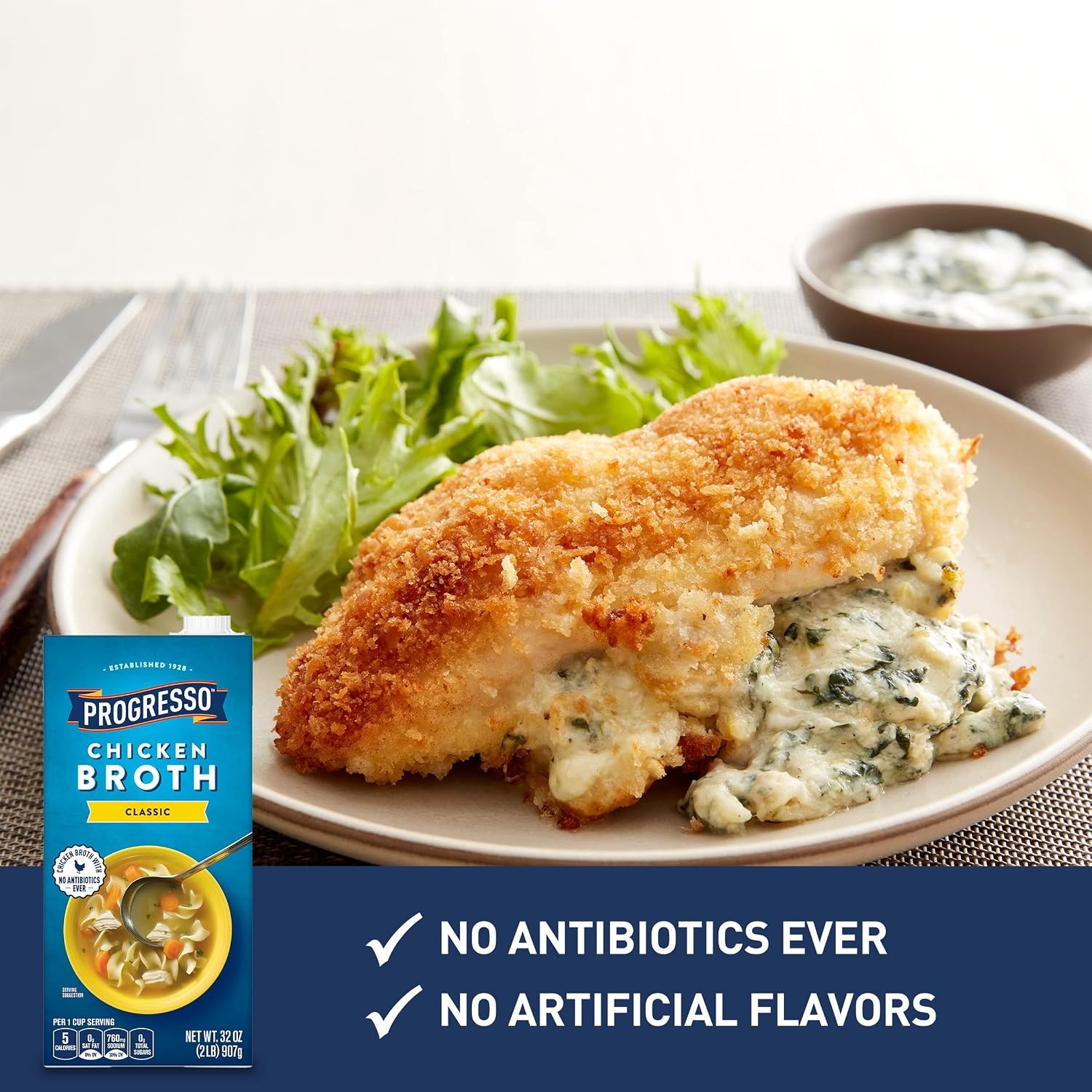 image:imageProgresso Chicken Broth Reduced Sodium Gluten Free 32 oz Pack of 12Classic Chicken Broth