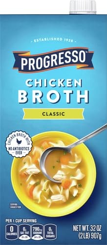 image:imageProgresso Chicken Broth Reduced Sodium Gluten Free 32 oz Pack of 12Classic Chicken Broth