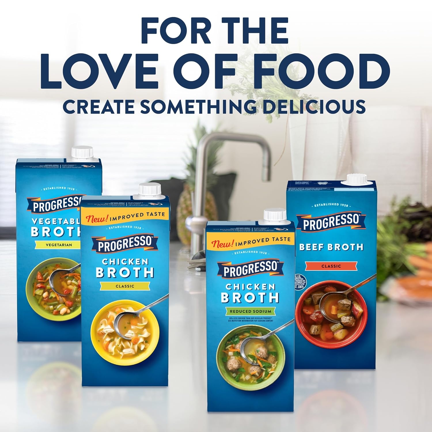 image:imageProgresso Chicken Broth Reduced Sodium Gluten Free 32 oz Pack of 12Reduced Sodium Chicken Broth