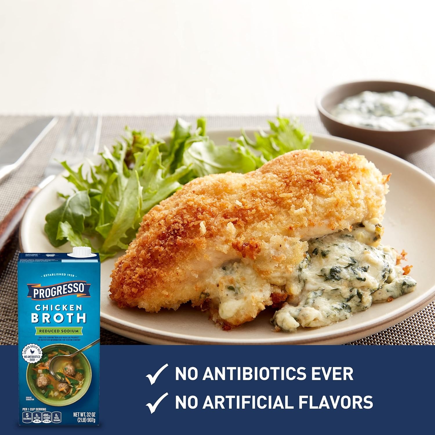 image:imageProgresso Chicken Broth Reduced Sodium Gluten Free 32 oz Pack of 12Reduced Sodium Chicken Broth