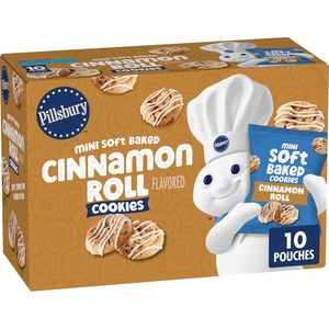 Pillsbury Mini Soft Baked Cookies, Funfetti, Snack Bags, 10 ct, 10 oz(Cinnamon Roll)